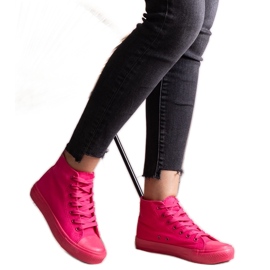 Dunkelrosa High-Top-Sneaker von Raffie