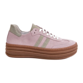 Zazoo N1068S4 Wildleder-Plateau-Sneaker für Damen, Lila