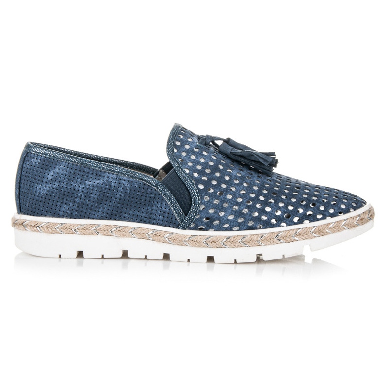 Kylie Durchbrochene Slipony Espadrilles blau