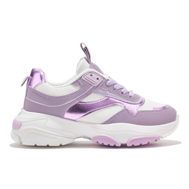 Lilafarbene Damen-Sportschuhe mit dicker Sohle violett