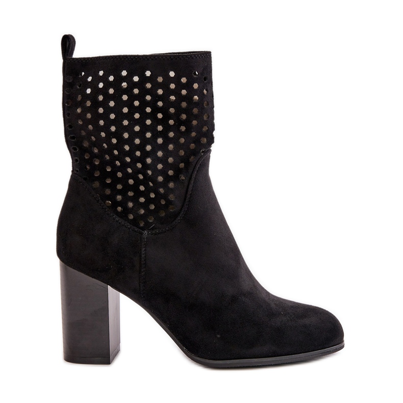 Damen-Stiefeletten mit hohem Absatz, mit Reißverschluss befestigt, Schwarz Meriadne