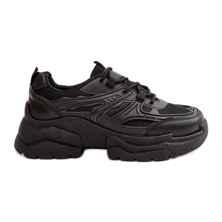 Damen-Sneaker mit dicker Sohle, schwarze Sportschuhe von Lerista