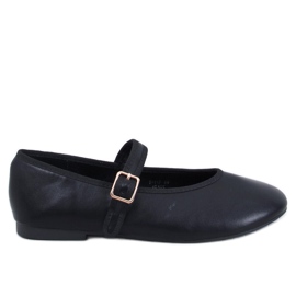 Rotaro Schwarze Ballerinas mit Riemen