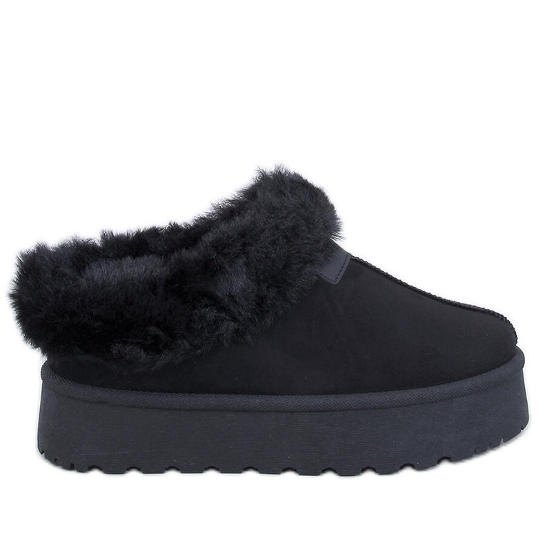 Yogi Schwarze kurze Schneestiefel mit Fell