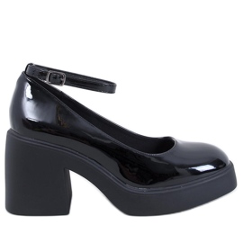 Schwarze Termet-Pumps mit weitem Absatz