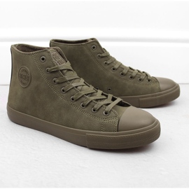 Hoch geschnittene, isolierte Khaki-Sneaker für Herren Big Star OO174250 grün