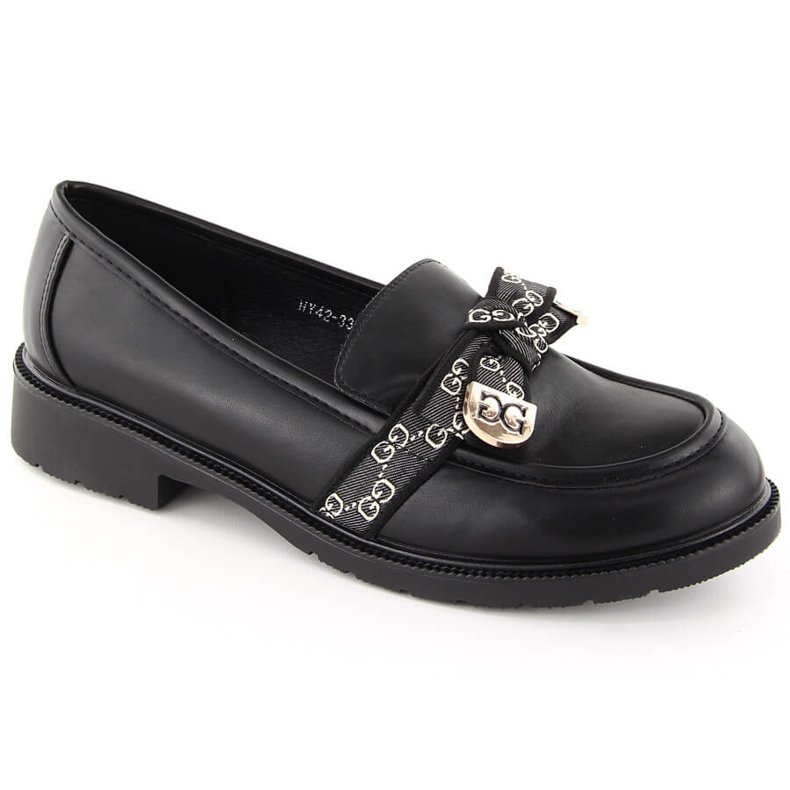 Damen-Loafer mit Schleife, schwarz S.Barski HY42-331