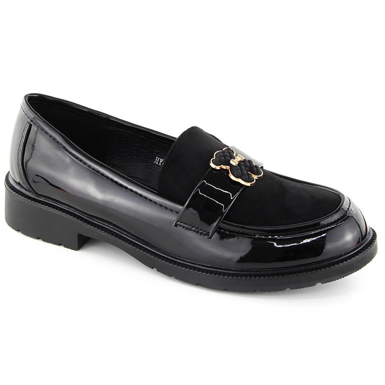 Damen-Loafer mit Teddybär, schwarz S.Barski HY42-399A