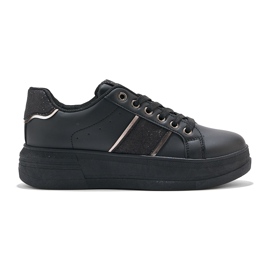 Schwarze Plateau-Sneaker für Damen