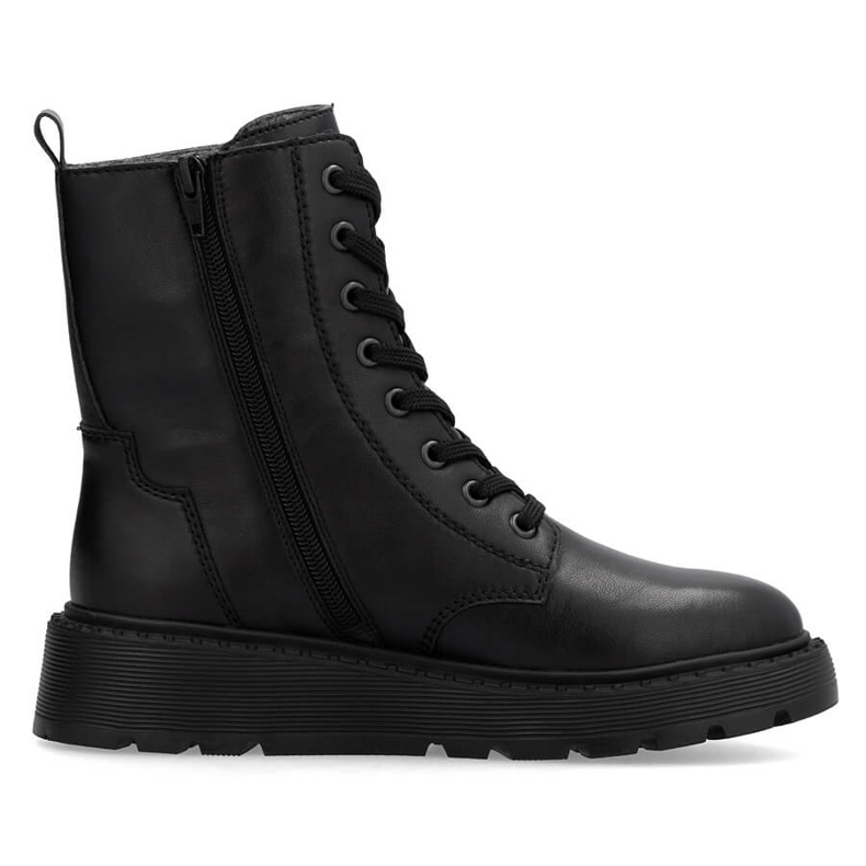 Damen isolierte Lederstiefel Rieker schwarz 70401-00