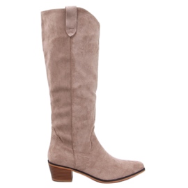 Torez Khakifarbene Cowboystiefel aus Wildleder braun