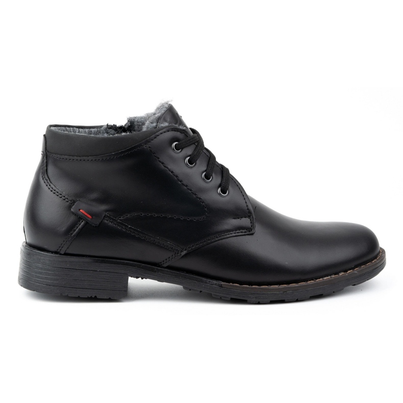 Polbut Herren-Winterschuhe aus Leder C16S schwarz mit schwarz