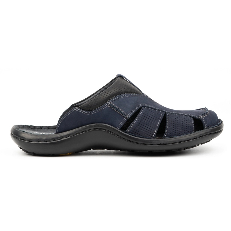 Kampol Herren-Leder-Flip-Flops 224KAM, Marineblau