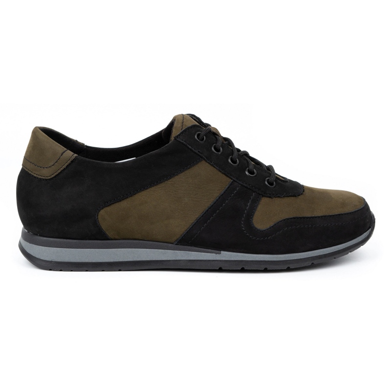 WASAK Herren-Ledersneaker 0234W, Schwarz und Grün