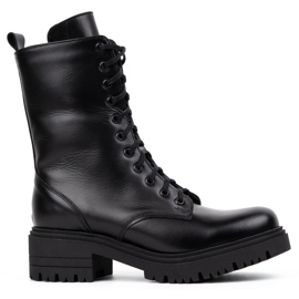 Olivier Hohe Damen-Lederstiefel 1064 schwarz