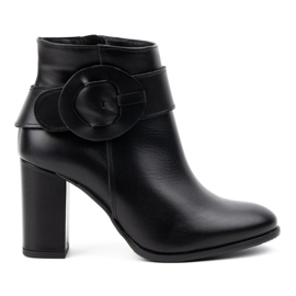 Olivier Damen-Lederstiefelette 1046, schwarz
