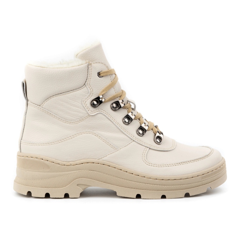 Olivier Isolierte Damen-Winterstiefel aus Leder 1050, beige