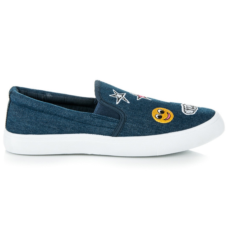 Balada Denim-Slipons mit Patches blau
