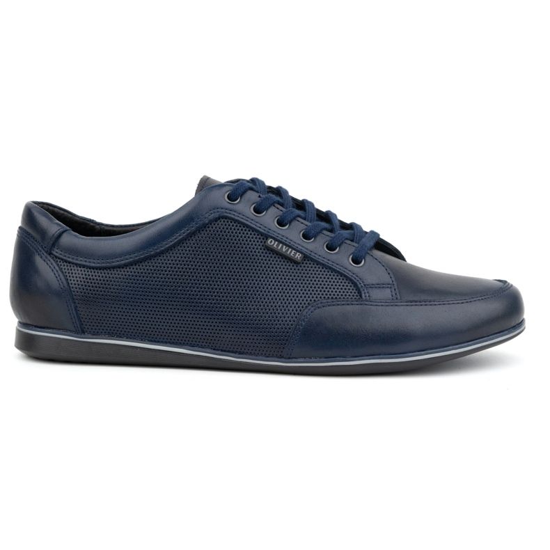 Olivier Herren-Freizeit-Lederschuhe 410KNT, Marineblau
