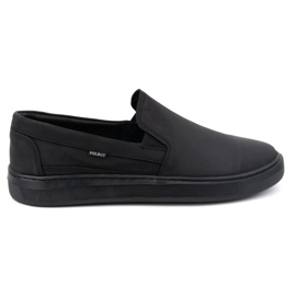 Herren-Slipper aus Naturleder POLBUT 2124 schwarz