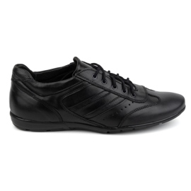 Olivier Herren-Lederschuhe, schwarz, Sportstil 7004DT, schwarz