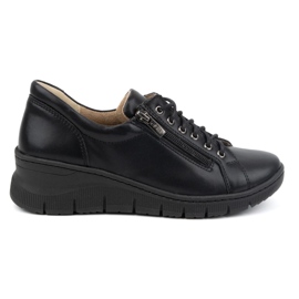 Olivier Damen-Lederschuhe mit dicker Sohle 1236, schwarz