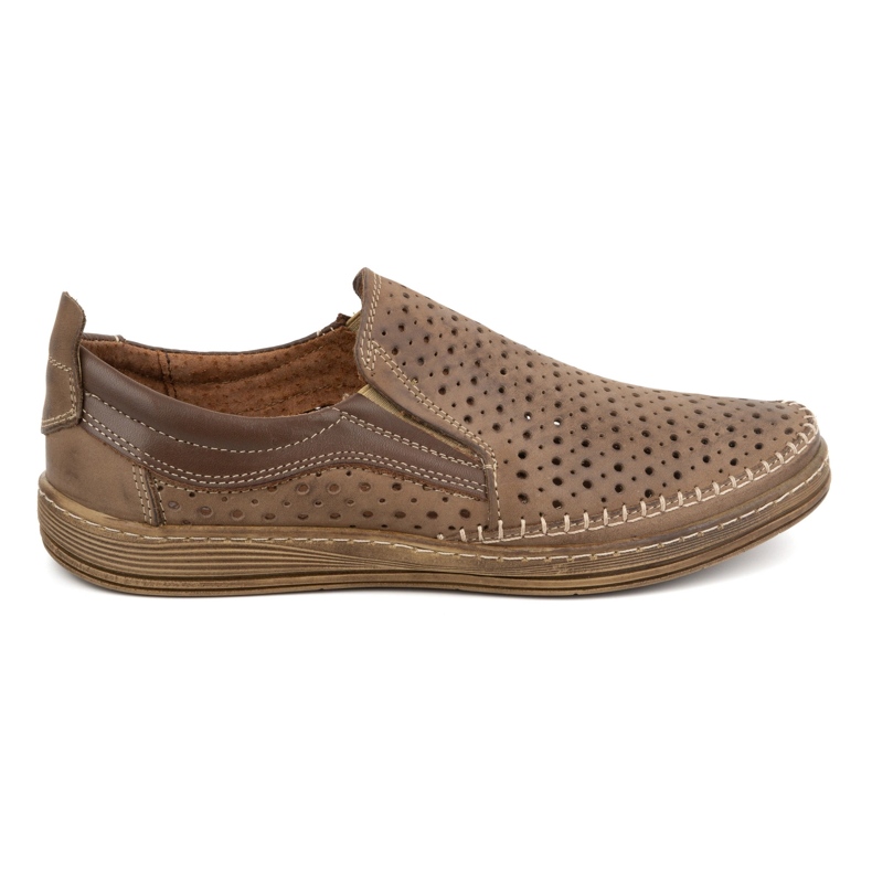 Olivier Durchbrochene Slip-On-Mokassins für Herren für den Sommer 590MP, braun