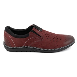 Joker Herrenschuhe, Ledermokassins 937L, Burgund rot