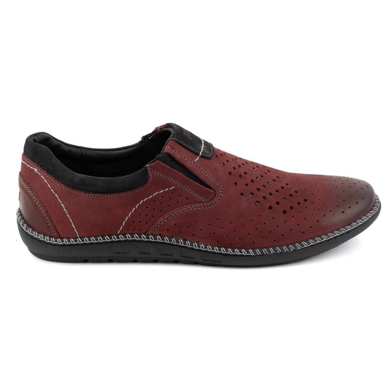 Joker Herrenschuhe, Ledermokassins 937L, Burgund rot