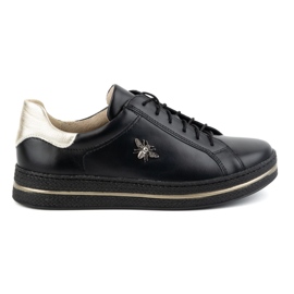Olivier Damen-Lederschuhe, Style 1190, schwarze Sneakers