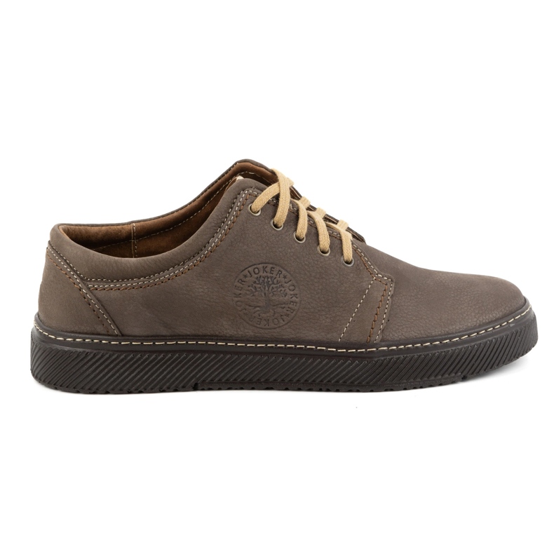 Joker Herren-Freizeit-Lederschuhe 894J oliv grün