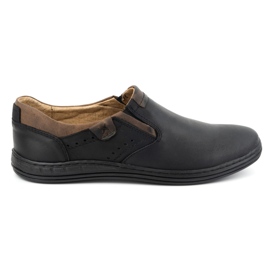 Polbut Herren-Slipper aus Leder 401 Schwarz