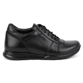 Olivier Herren-Schnürschuhe aus Leder, Sport Style 408KZ + 3 cm, schwarz