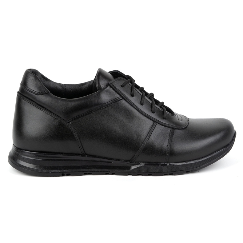Olivier Herren-Schnürschuhe aus Leder, Sport Style 408KZ + 3 cm, schwarz