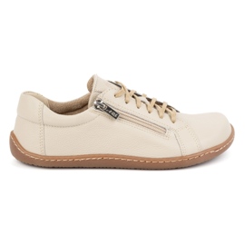 Olivier Minimalistische Barfuß-Lederschuhe für Damen, Modell 1243, beige