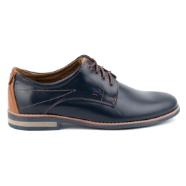 KOMODO Elegante Herren-Lederschuhe 825K, Marineblau