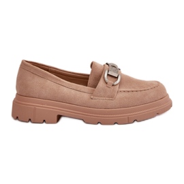 Damen-Loafer aus Öko-Wildleder mit Verzierung, Beige Wistera