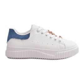 Low-Top-Sneaker aus Öko-Leder mit weißen und blauen Cillione-Pins