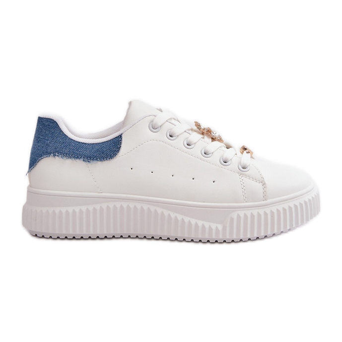 Low-Top-Sneaker aus Öko-Leder mit weißen und blauen Cillione-Pins