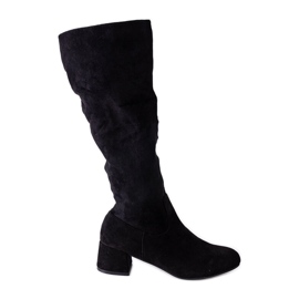 Schwarze Kiranika-Stiefel mit hohen Absätzen
