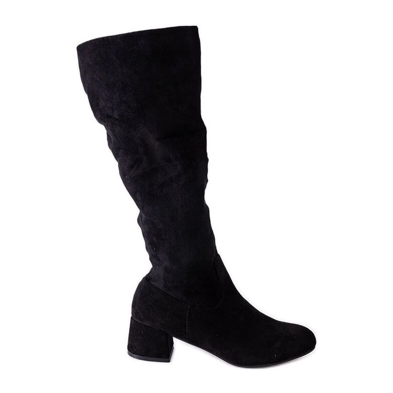 Schwarze Kiranika-Stiefel mit hohen Absätzen