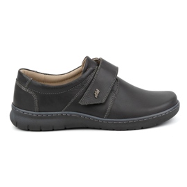 Olivier Damen-Lederschuhe mit Klettverschluss 0693, grau