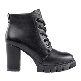 Schwarze Damenstiefel mit hohem Absatz