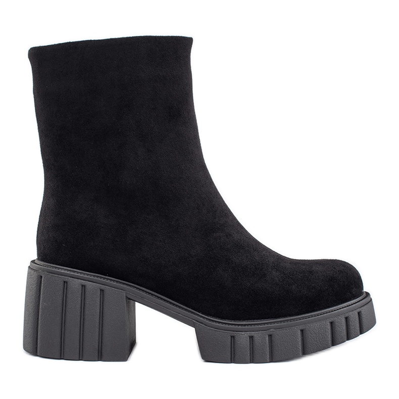 Schwarze Damen-Plateaustiefel