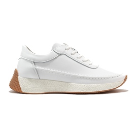 Sergio Leone Weiße Damen-Sportschuhe aus durchbrochenem Leder