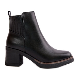 Isolierte Damenstiefel mit hohem Absatz aus Öko-Leder in Schwarz von Irittes
