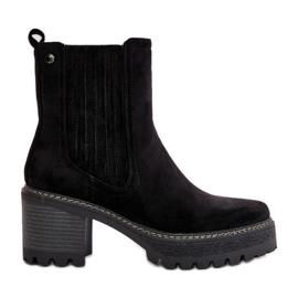 Damen-Stiefel mit hohem Absatz aus Öko-Wildleder, warmes Schwarz von Nevitas