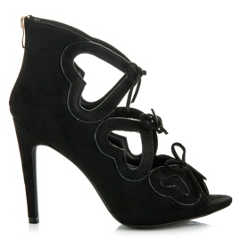 Vices Damensandalen zum Schnüren schwarz