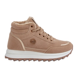 Isolierte Sportschuhe für Damen mit Plateausohle, Khaki Ariatte beige
