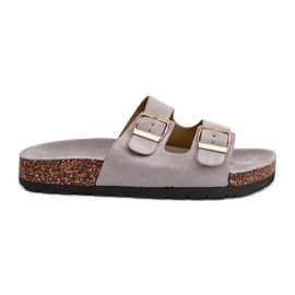 Graue Cortina-Slip-On-Sandalen für Damen